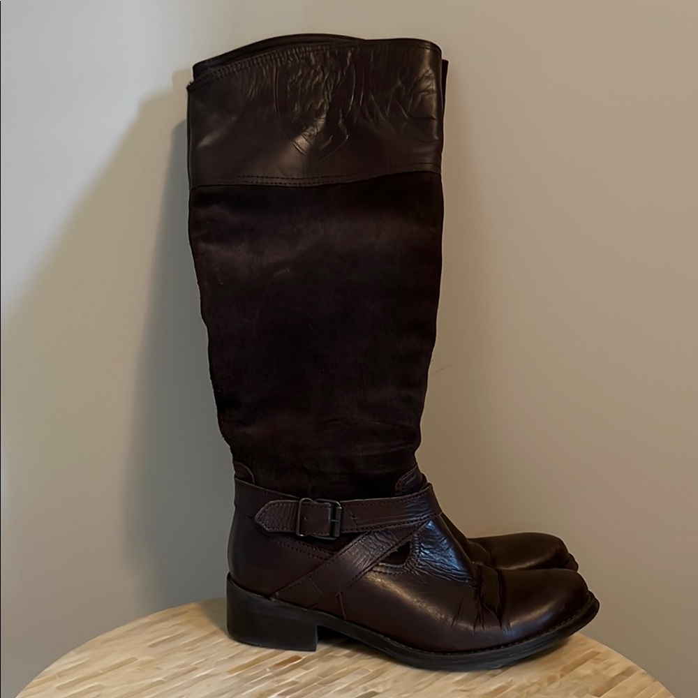Aldo Brown Winter Rain Boots with Equestrian Style